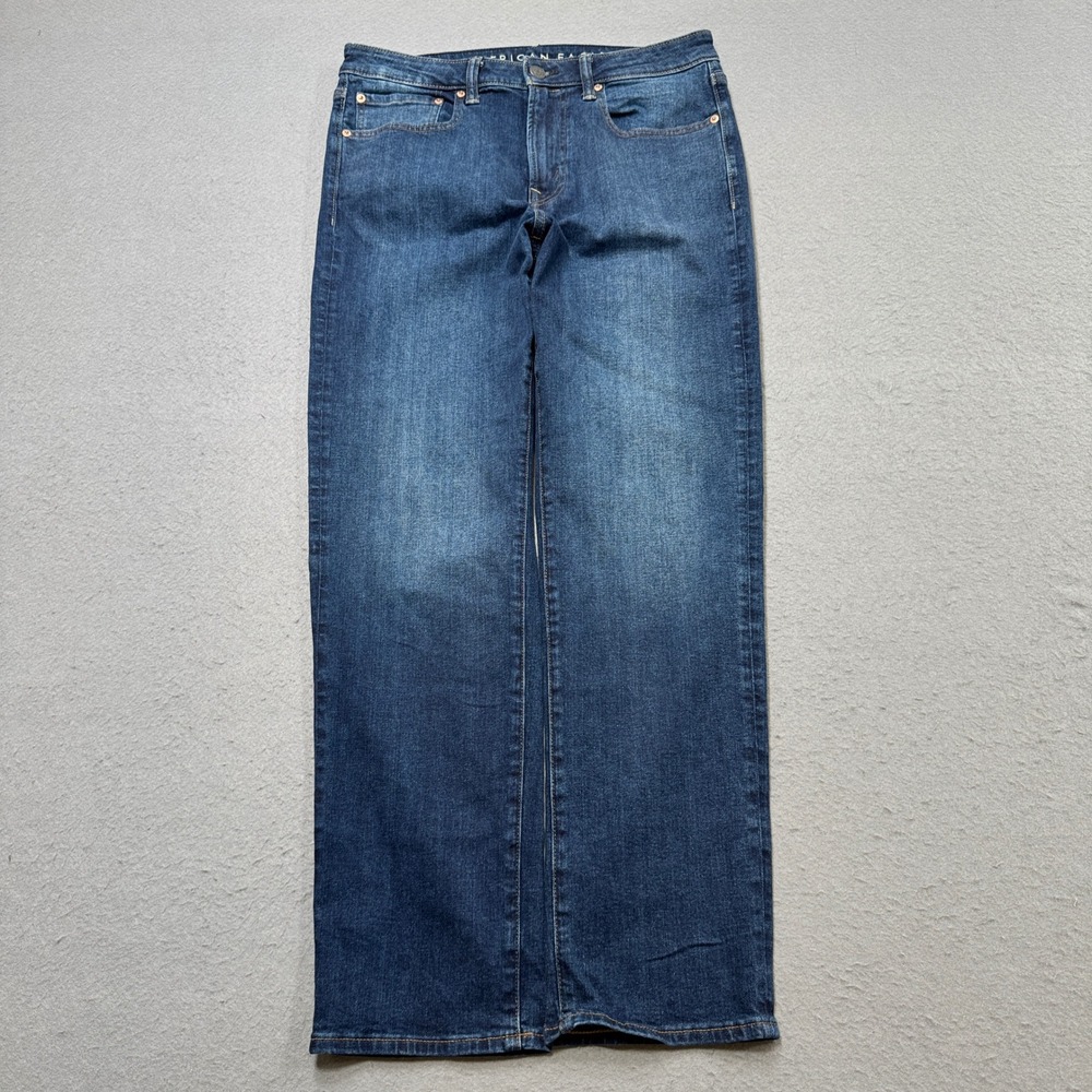American Eagle Jeans Men's 31x32 Blue Denim Airflex+ Straight Leg Medium Wash